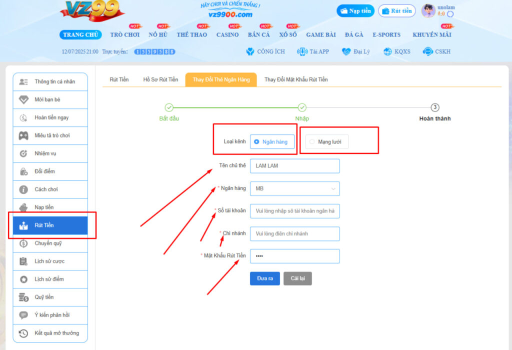 TRANG CHỦ 20 hướng dẫn rút điểm về tài khoản đơn giản