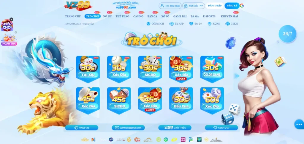 TRANG CHỦ 9 Kho trò chơi đỉnh cao VZ99 chơi gì cũng có, thắng gì cũng hấp dẫn